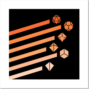 Orange Polyhedral Dice Set Vintage Ray Dungeons Crawler and Dragons Slayer Tabletop Player RPG Addict Posters and Art